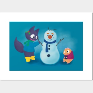 Snowman friends Posters and Art